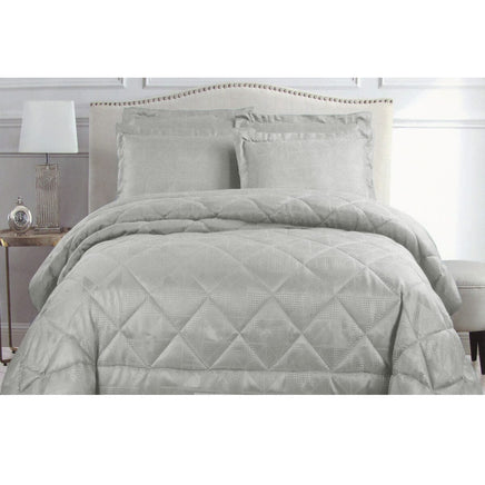 Hotel Living Eli Jacquard Comforter Set King Silver Home & Garden Kings Warehouse 