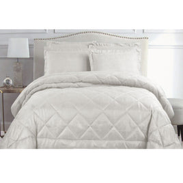 Hotel Living Eli Jacquard Comforter Set Queen White Home & Garden Kings Warehouse 