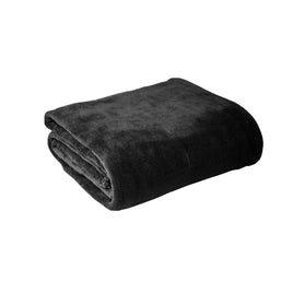 Hotel Living Super Soft Coral Fleece Blanket Single Charcoal Home & Garden Kings Warehouse 
