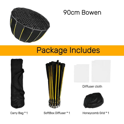Hridz BM-H90 90cm Bowens Parabolic Softbox with Honeycomb grid Kings Warehouse 