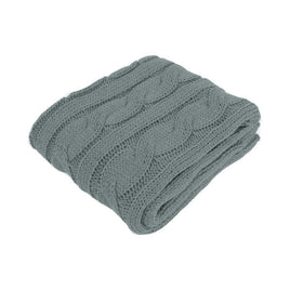 Hudson Grey Knitted Throw Rug Home & Garden Kings Warehouse 