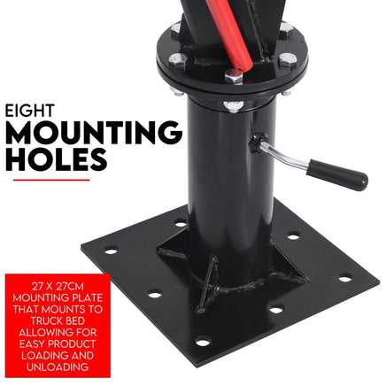 Hydraulic Crane 900kg Pickup Swivel Ute Truck Trailer Lift Hoist Winch Haul Auto Accessories Kings Warehouse 