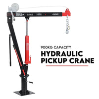 Hydraulic Crane 900kg Pickup Swivel Ute Truck Trailer Lift Hoist Winch Haul Auto Accessories Kings Warehouse 
