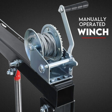 Hydraulic Crane 900kg Pickup Swivel Ute Truck Trailer Lift Hoist Winch Haul Auto Accessories Kings Warehouse 