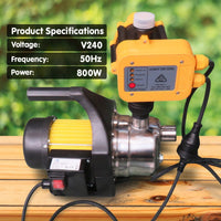 HydroActive 800w Stainless Auto Water Pump Pressure Electric Controller 70b -yellow Kings Warehouse 