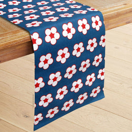 IDC Homewares 100% Cotton Printed Table Runner Cotton Bud Navy Home & Garden Kings Warehouse 