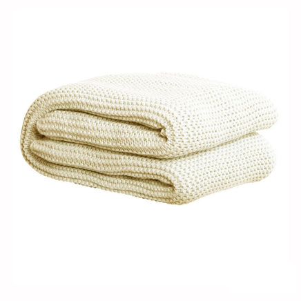 IDC Homewares Chunky Knit Throw 125 x 150 cm Ivory Home & Garden Kings Warehouse 