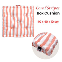 IDC Homewares Coral Stripes Box Cushion 40 x 40 x 10 cm Home & Garden Kings Warehouse 