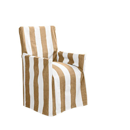 IDC Homewares Cotton Director Chair Cover Taupe Stripes Furniture Kings Warehouse 