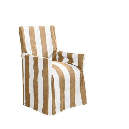 IDC Homewares Cotton Director Chair Cover Taupe Stripes Furniture Kings Warehouse 