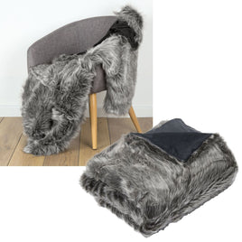 IDC Homewares Luxury Wolf Faux Fur Throw 125 x 150cm Home & Garden Kings Warehouse 