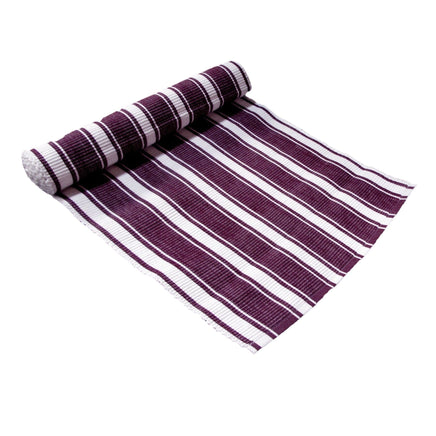 IDC Homewares Ribbed Pattern Table Runner Panama Narrow Aubergine Home & Garden Kings Warehouse 