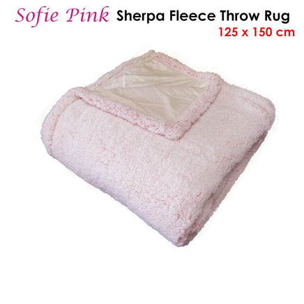 IDC Homewares Sofie Sherpa Fleece Throw Rug Pink Home & Garden Kings Warehouse 
