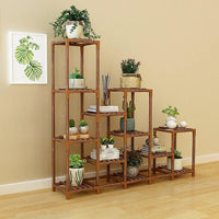 Indoor Outdoor Garden Plant Stand Planter Flower Pot Shelf Wooden Shelving - 12 Shelves Home & Garden Kings Warehouse 