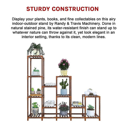 Indoor Outdoor Garden Plant Stand Planter Flower Pot Shelf Wooden Shelving - 12 Shelves Home & Garden Kings Warehouse 