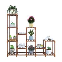 Indoor Outdoor Garden Plant Stand Planter Flower Pot Shelf Wooden Shelving - 12 Shelves Home & Garden Kings Warehouse 