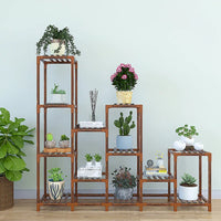 Indoor Outdoor Garden Plant Stand Planter Flower Pot Shelf Wooden Shelving - 12 Shelves Home & Garden Kings Warehouse 
