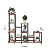 Indoor Outdoor Garden Plant Stand Planter Flower Pot Shelf Wooden Shelving - 12 Shelves Home & Garden Kings Warehouse 