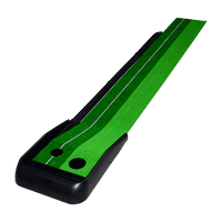 Indoor Practice Putting Green 2.5m Mat Inclined Ball Return Fake Grass 2 Holes Sports & Fitness Kings Warehouse 