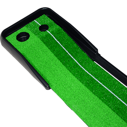Indoor Practice Putting Green 2.5m Mat Inclined Ball Return Fake Grass 2 Holes Sports & Fitness Kings Warehouse 