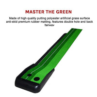 Indoor Practice Putting Green 2.5m Mat Inclined Ball Return Fake Grass 2 Holes Sports & Fitness Kings Warehouse 