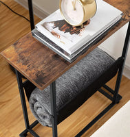 Industrial Side Table with Magazine Holder Sling and Metal Structure (Brown) Kings Warehouse 