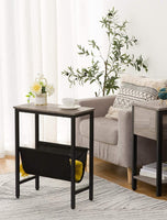 Industrial Side Table with Magazine Holder Sling and Metal Structure (Grey) living room Kings Warehouse 