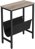 Industrial Side Table with Magazine Holder Sling and Metal Structure (Grey) living room Kings Warehouse 