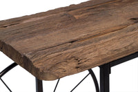 Industrial Style Hallway Console Table with Railway Sleeper Wood Top Kings Warehouse 