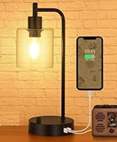 Industrial Table Lamp with 2 USB Port for Bedside Nightstand Desk and Living Room Office (Bulb not Included) Kings Warehouse 
