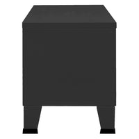 Industrial TV Cabinet Black 105x35x42 cm Metal Kings Warehouse 