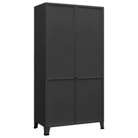 Industrial Wardrobe Black 90x50x180 cm Metal bedroom furniture Kings Warehouse 