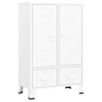 Industrial Wardrobe White 67x35x107 cm Steel bedroom furniture Kings Warehouse 