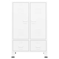 Industrial Wardrobe White 67x35x107 cm Steel bedroom furniture Kings Warehouse 