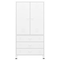 Industrial Wardrobe White 90x50x180 cm Metal bedroom furniture Kings Warehouse 