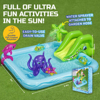 Inflatable Aquarium Mini Water Fun Park Pool With Slide 308L Kings Warehouse 