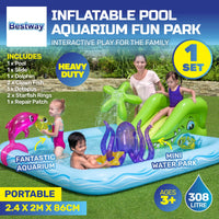 Inflatable Aquarium Mini Water Fun Park Pool With Slide 308L Kings Warehouse 