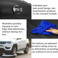 Inflatable Car Back Seat Mattress Portable Camping Travel Air Bed Kings Warehouse 