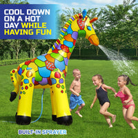 Inflatable Giraffe Sprinkler Jumbo Sized Brightly Coloured 2m Kings Warehouse 