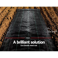 Instahut 1.83x30m Weed Mat Woven Fabric Weed Mat Control Matting Garden Plant Home & Garden Kings Warehouse 