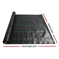 Instahut 1.83x50m Weed Mat Woven Fabric Weed Mat Control Matting Garden Plant Home & Garden Kings Warehouse 