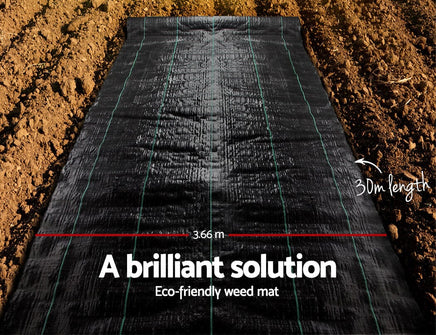 Instahut 3.66x30m Weed Mat Weedmat Control Plant Home & Garden Kings Warehouse 