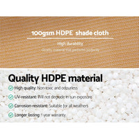Instahut 50% Shade Cloth 3.66x10m Shadecloth Sail Heavy Duty Beige Home & Garden Kings Warehouse 