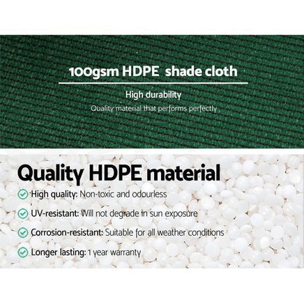 Instahut 50% Shade Cloth 3.66x10m Shadecloth Wide Heavy Duty Green Home & Garden Kings Warehouse 