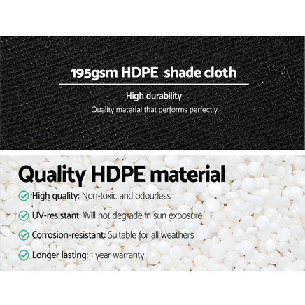 Instahut 90% Shade Cloth 1.83x10m Shadecloth Sail Heavy Duty Black Home & Garden Kings Warehouse 