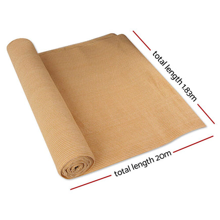 Instahut 90% Shade Cloth 1.83x20m Shadecloth Sail Heavy Duty Beige Home & Garden Kings Warehouse 