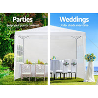 Instahut Gazebo 3x3m Marquee Wedding Party Tent Outdoor Camping Side Wall Canopy Window Panel White Home & Garden Kings Warehouse 