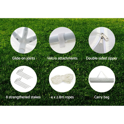 Instahut Gazebo 3x3m Marquee Wedding Party Tent Outdoor Camping Side Wall Canopy Window Panel White Home & Garden Kings Warehouse 