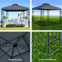 Instahut Gazebo 3x3m Party Marquee Outdoor Wedding Event Tent Iron Art Canopy Summer Outdoor Living Kings Warehouse 