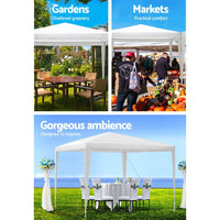 Instahut Gazebo 3x3m Wedding Party Marquee Tent Outdoor Event Camping Canopy Shade White Home & Garden Kings Warehouse 